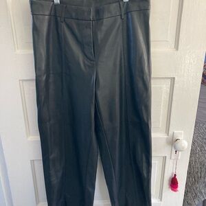 Seven for all mankind Black Cropped leather Women's Pants